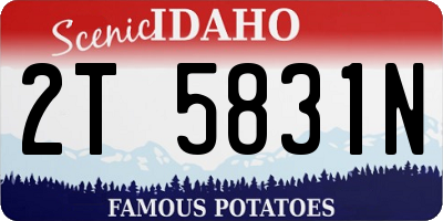 ID license plate 2T5831N
