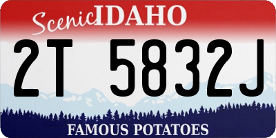 ID license plate 2T5832J
