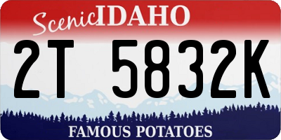 ID license plate 2T5832K