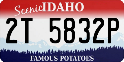 ID license plate 2T5832P