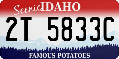ID license plate 2T5833C