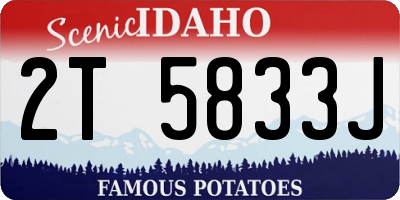 ID license plate 2T5833J