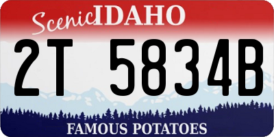 ID license plate 2T5834B