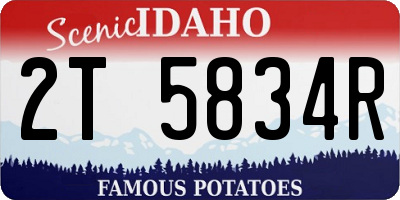 ID license plate 2T5834R