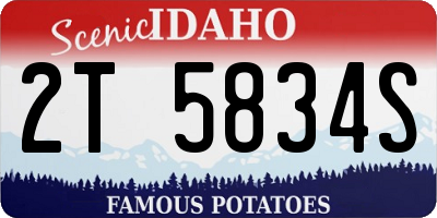 ID license plate 2T5834S