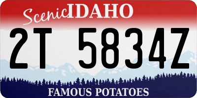 ID license plate 2T5834Z
