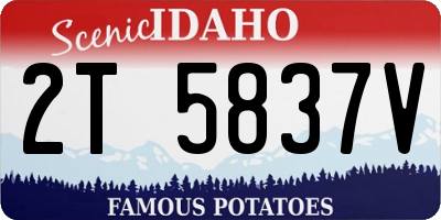 ID license plate 2T5837V