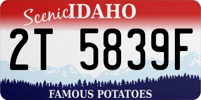 ID license plate 2T5839F