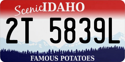 ID license plate 2T5839L