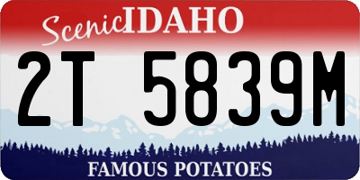 ID license plate 2T5839M