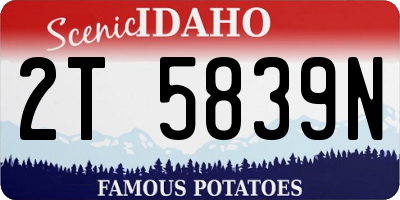 ID license plate 2T5839N