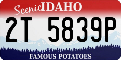 ID license plate 2T5839P