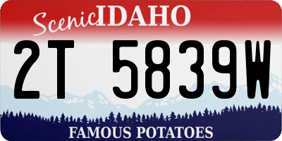 ID license plate 2T5839W