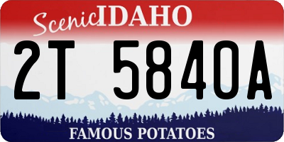 ID license plate 2T5840A