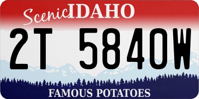 ID license plate 2T5840W