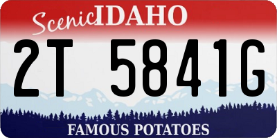 ID license plate 2T5841G