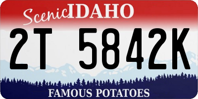 ID license plate 2T5842K