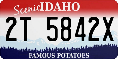 ID license plate 2T5842X