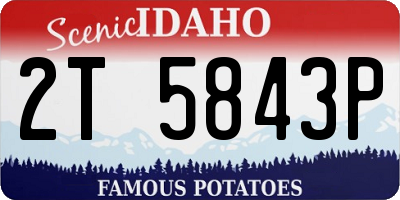 ID license plate 2T5843P