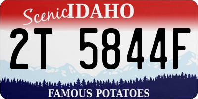 ID license plate 2T5844F