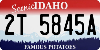 ID license plate 2T5845A