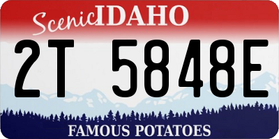 ID license plate 2T5848E