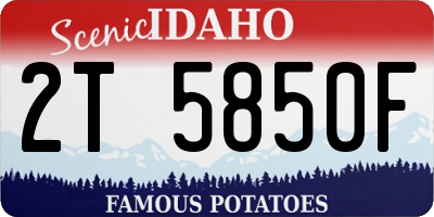 ID license plate 2T5850F