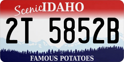ID license plate 2T5852B