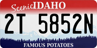 ID license plate 2T5852N