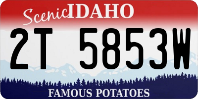 ID license plate 2T5853W