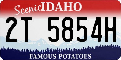 ID license plate 2T5854H