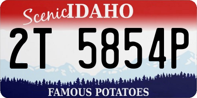 ID license plate 2T5854P