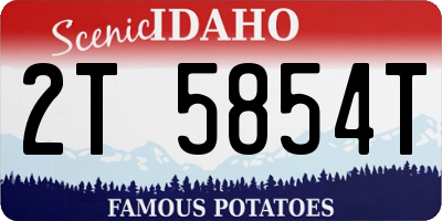 ID license plate 2T5854T