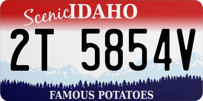 ID license plate 2T5854V