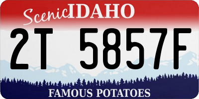ID license plate 2T5857F