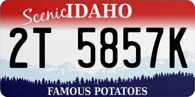 ID license plate 2T5857K
