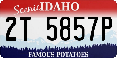 ID license plate 2T5857P