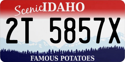 ID license plate 2T5857X