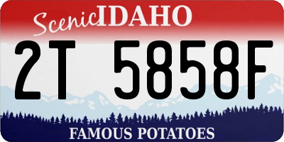 ID license plate 2T5858F