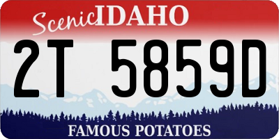 ID license plate 2T5859D