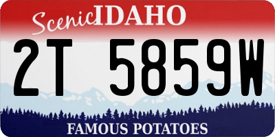 ID license plate 2T5859W