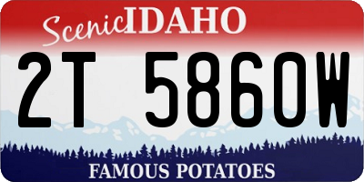 ID license plate 2T5860W