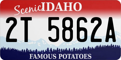 ID license plate 2T5862A