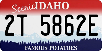 ID license plate 2T5862E