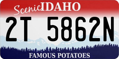 ID license plate 2T5862N