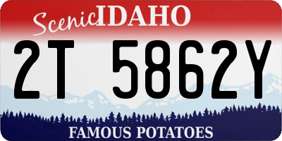 ID license plate 2T5862Y