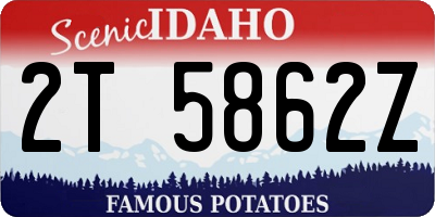 ID license plate 2T5862Z