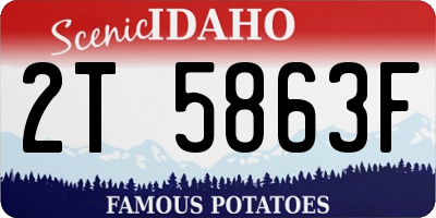 ID license plate 2T5863F
