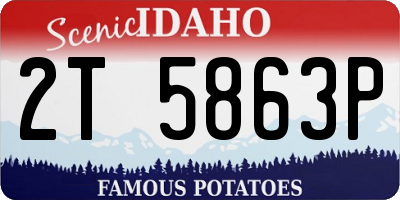 ID license plate 2T5863P