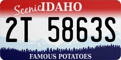 ID license plate 2T5863S